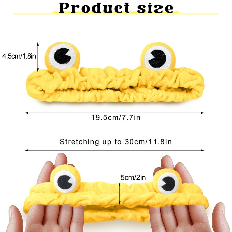 Jowmoy yellow Frog Eye Elastic Headband - Versatile for Spa,