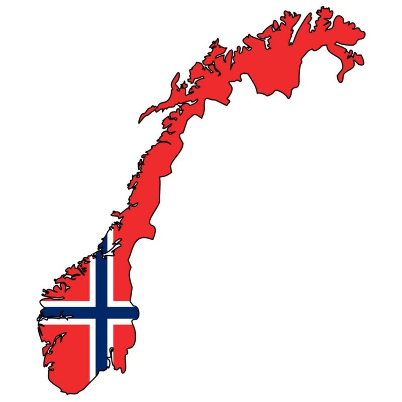 Norway Car Sticker in National Colours Blue Red