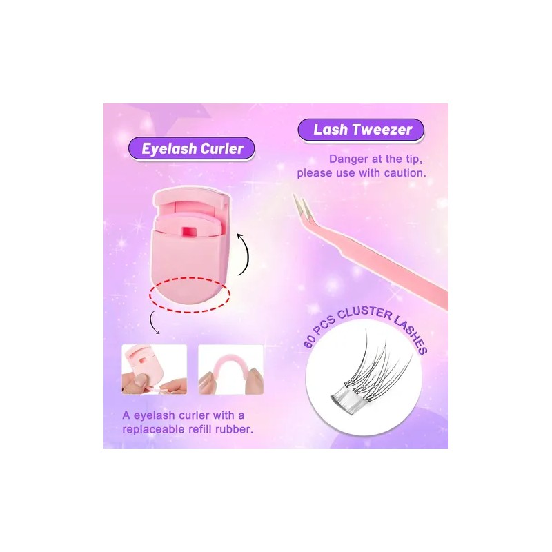 Kit de Pestañas Faux Mink Heracks Natural con 55 Unidades