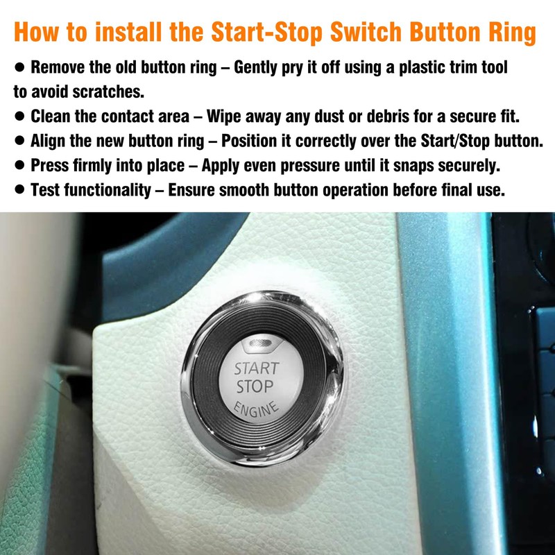 OWITAT Compatible with 2013-2018 Nissan Altima Start-Stop Switch Button Ring