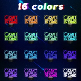 CoolGift Mart 3D Gaming Night Light with Headset Graphic - 16-Color Touch & Remote Control. Perfect Funny Gift for Men, Gamers, Teens & Kids (12+) Who Love Video Games & Humor