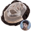 Postizos Peluca de cabello humano tupé for hombre Sistema reemplazo