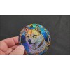 Gulf Coast Laser Graphics Akita 5 Blue Background Holographic Ornament