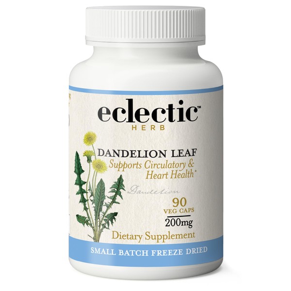 Eclectic Institute Raw Freeze-Dried Dandelion Leaf | Organic Supplement to Support Cleansing & Digestive Function | 90 CT (200 mg)