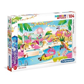 Clementoni - 20151 - Brilliant Puzzle Puzzle-Flamingos-104 Pieces