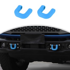 Cherocar 2PCS Front Bumper Tow Hook Cover Tow Trailer Hitch Protector Cover Trim Exterior Accessories Fit for 2021-2024 Ford Bronco (Light Blue)