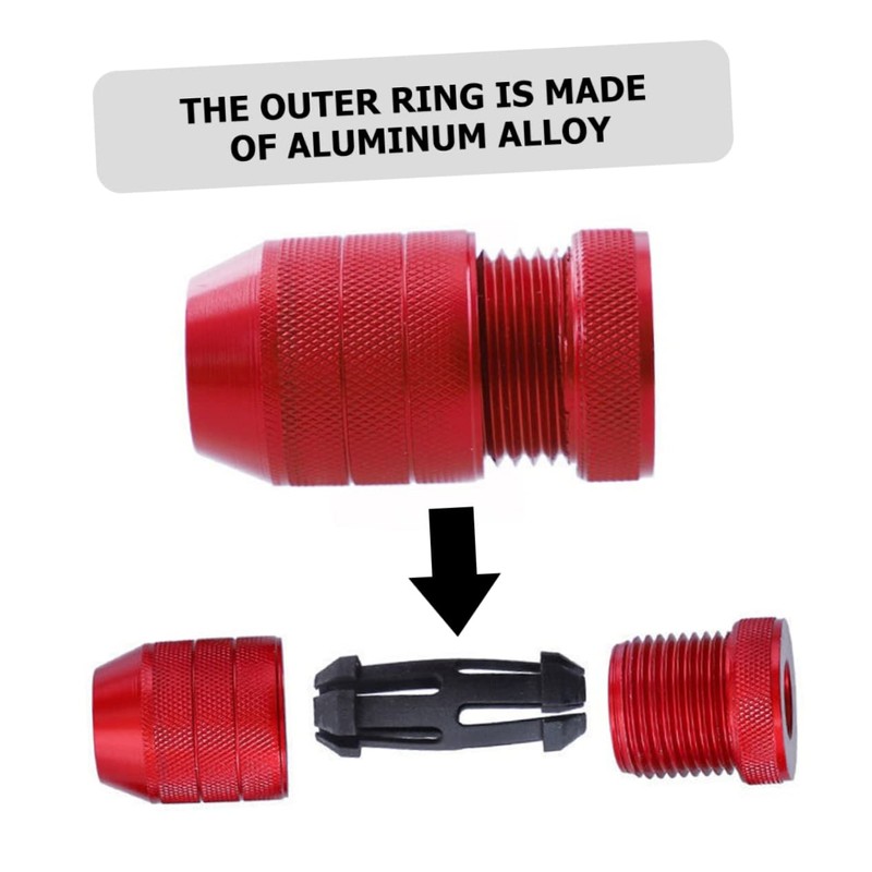 LALAFINA 2pcs Adjustable Drill Bit Collar Aluminum Drill Stopper for