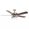 Heritage Fusion 52" Satin Nickel w/ Rosewood/Black Forest Blades Ceiling