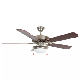 Heritage Fusion 52" Satin Nickel w/ Rosewood/Black Forest Blades Ceiling Fan