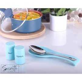Blue Ceramic Spoon Rest for Kitchen