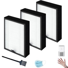 3-Pack PM1220 Replacement Filter High-Efficiency 3-in-1 True HEPA Replacement Filter, Compatible with MOOKA and KOIOS PM1220 Air Purifiers, H13 HEPA + Activated Carbon Filter