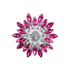 Generic Sunflower Brooch Pins for Women Premium Rhinestone Color Crystal Red Flower Brooch Elegant Clothing Skirt Hat Bag Accessories for Women Teen Brooch (Purple1)