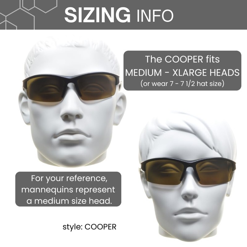 proSPORT Polarized Bifocal Sunglasses +4.00 Amber Lens Black Frame Men