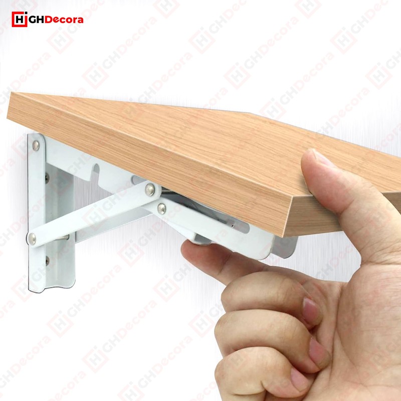 Highdecora Folding Shelf Bracket, 2 Pcs Heavy Duty Foldable Shelf