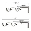 Kowibcl Heavy Duty Curtain Rod Brackets: Adjustable Double Holders, Fits