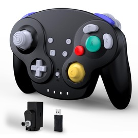 miadore Wireless NGC Controller, 2.4GHz NGC Switch online Controller kompatibel mit Gamecube/Switch/Windows PC/MAC OS/Raspberry Pi, schwarz