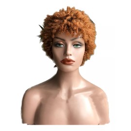 BM Peluca Fans Explosive Head, Cabello Humano, Pelo Corto Y Riz