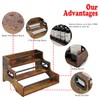 AT-VALY 3-Tier Liquor Bottle Display Shelf, Iron&MDF Countertop Wine Rack,