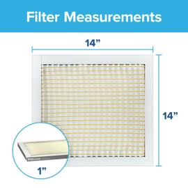 Filtrete 14x14x1 Air Filter, MPR 300, MERV 5, Clean Living Basic Dust 3-Month Pleated 1-Inch Air Filters, 6 Filters