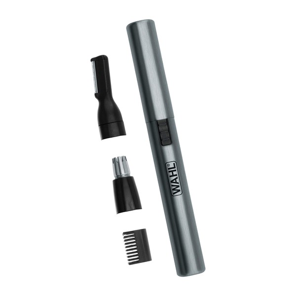 Wahl Micro Groomsman Personal Pen Trimmer & Detailer for Hygienic Grooming with Rinseable, Interchangeable Heads for Eyebrows, Neckline, Nose, Ears, & Other Detailing - Model 5640-600
