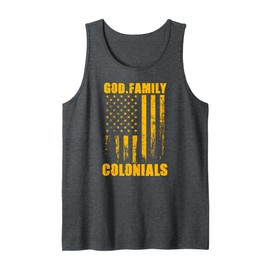 Clay Colonials God. Family. Vintage USA Flag Tank Top