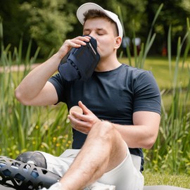 NATURE PIONEOR Insulated Water Bottle Holder with Shoulder Strap for 25 32 40 OZ Sports Water Jugs Bottles, Carrier/Pouch Sleeve for Outdoor Camping, Hiking,Gym