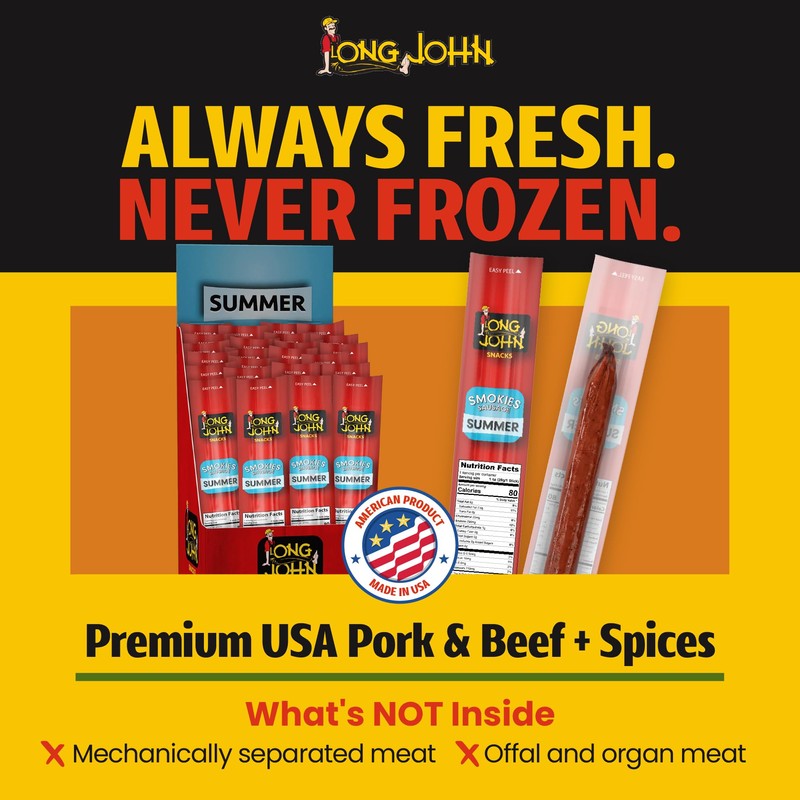 Long John Snacks Smokies Smoked Sausage Links - Premium USA-Sourced