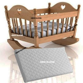 Comfort Collections Crib Mattress Waterproof Breathable Quilted Mattress Cover Toddler and Baby Quilted Extra Thick Foam Cot Bed Mattress 90 X 40 X 4 CM