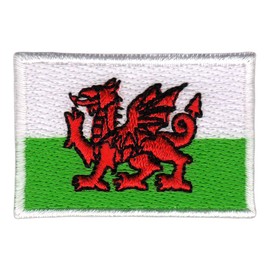 Wales Flag Small Iron-On or Sew On Iron-On Patch for Clothes Embroidered Iron-On Patch Applique Patch Size 4.7 x 3.2 cm