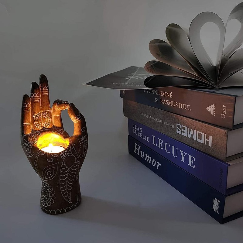 Buddha Yoga Candle Holder Resin Decorations Desktop Candle Decor Family