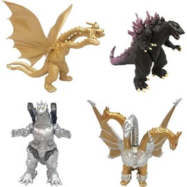 God-zi-lla Dinosaur Figures - God-zi-lla Dinosaur Model Ornaments,4PCS Garden/room Ornament Accessories,Godzilla Dinosaur Themed Ornaments for Kid's Party