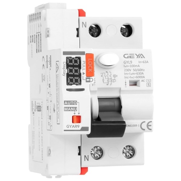 Jadeshay FI Circuit Breaker 40 A 30 mA, Automatic Resume-On