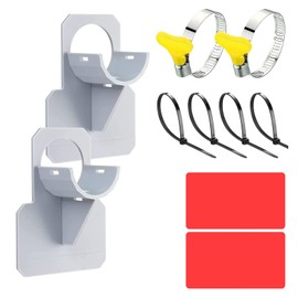 KATELUO Pack of 2 Pool Hose Holder Kink Protection Made of Plastic, Swimming Pool Pipe Holder, 26 mm - 38 mm Pool Hose Holder with Cable Ties, Pool Pipe Holder Fitting for Intex and Bestway (Grey)