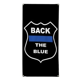 Vertical Vinyl Banner Multiple Sizes Back The Blue Black Police Cop Lifestyle Outdoor Weatherproof Industrial Yard Signs 4 Grommets 48x24Inches