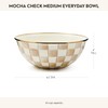 MACKENZIE-CHILDS Enamel Everyday Bowl, Serving Bowl for Entertaining, Medium, Brown-and-White