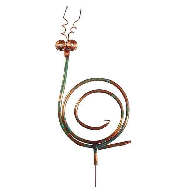 American Made Copper Snail Garden Sculpture & Stake