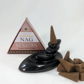 Jumbo Golden Nag - Back Flow Incense Cones (1, Benzoin)