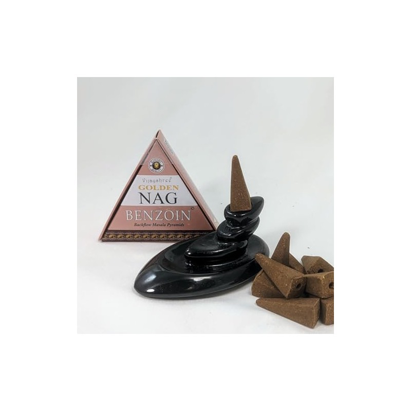 Jumbo Golden Nag - Back Flow Incense Cones (1, Benzoin)