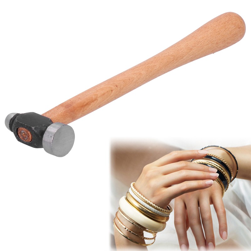 Wood Handle Ball Peen Hammer Household Jewelry Making Processing Round
