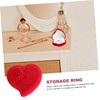 STOBAZA 2 Pack Heart Shaped Ring Boxes Flocked Jewelry Storage