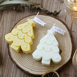 Christmas Tree Aromatherapy Candles, Home Decor Candle, Scented Candle Party Christmas Home Decoration Gifts Room Decor 1 Box (White 01)