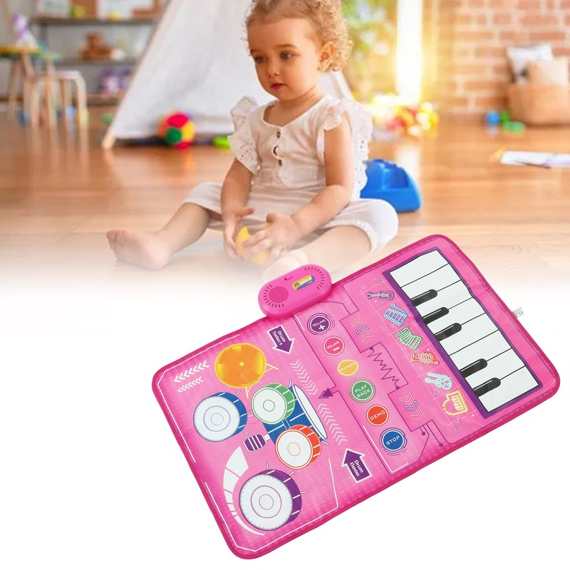 2 in 1 Touch Piano Drum Mat Early Educational Portable