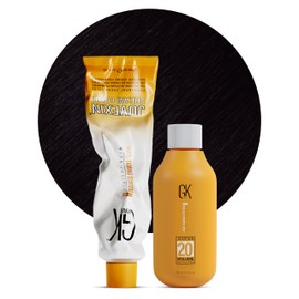 GK HAIR Global Keratin Irisee 4.2 Brown Hair Color Cream Tube (3.4 Fl Oz/100ml) + 20 Volume Developer (5 Fl Oz/150ml) - Professional Permanent Long Lasting Toner Dye