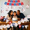 Red and Blue Baseball Themed Party Decorations Banner