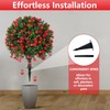 Artificial Rose Topiary Ball Trees with Ground Spike, 2 Pack