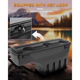 ROADFAR Right Passenger Side Truck Bed Storage Box Replacement For Ford For F-250 Super Duty For F-350 Super Duty 2017-2022 Key Lockable Lid Truck Bed Toolboxes Black