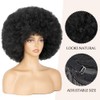 Aminow 70's Afro Wig for Women, Natural Black Short Afro