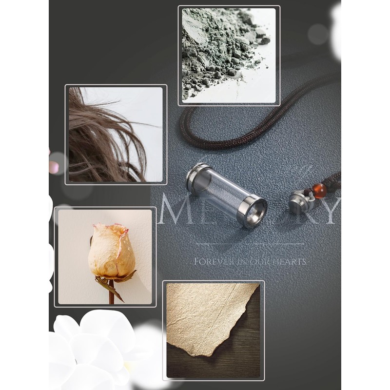 Zysta Cremation Urn Necklace for Ashes Stainless Steel Lucky Clouds