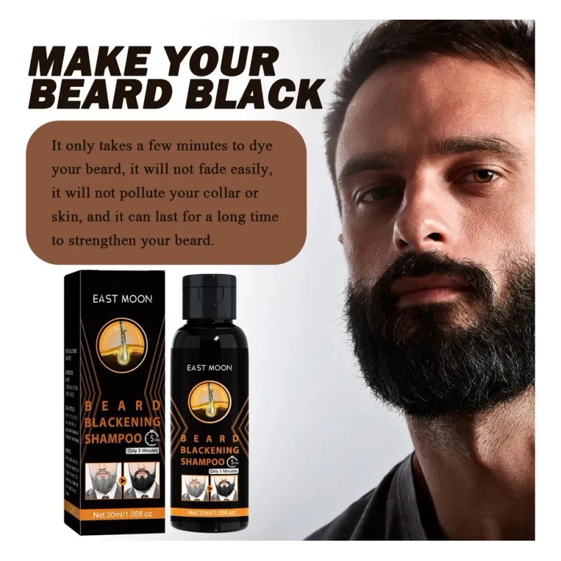 - 3 × Champú Oscurecedor For Barba, Colorante, 30 Ml