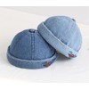 Denim Fashion Brimless Beanie Hat Vintage Docker Beanie Cap Washed